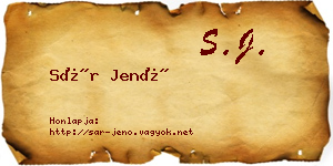 Sár Jenő névjegykártya