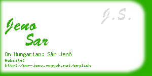 jeno sar business card